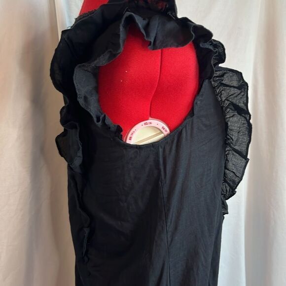 SM245 Vila sleeveless ruffled black blouse - Picture 4 of 10